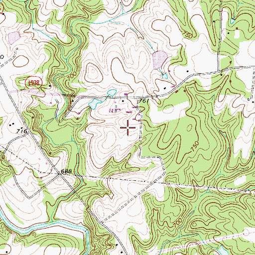 Topographic Map of Green Valley Farm, NC