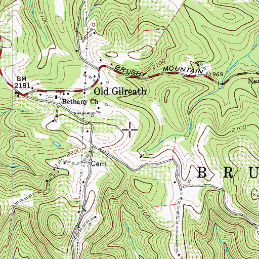Topographic Map of Big R Orchards, NC