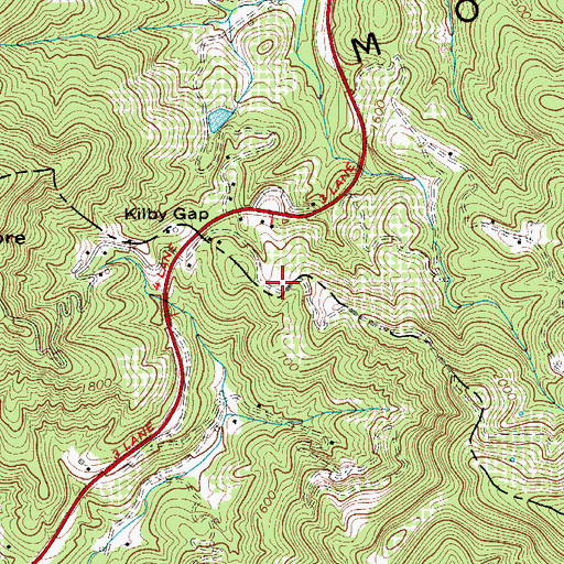 Topographic Map of Brushy Mountain Farm and Orchard, NC