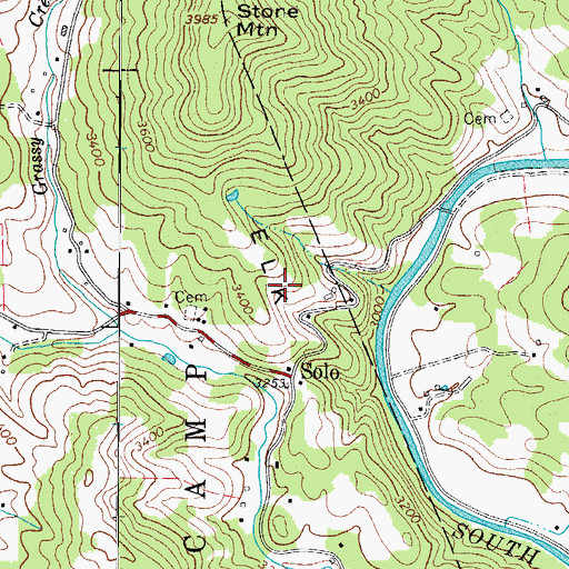 Topographic Map of Moretz's Mountain Orchard, NC