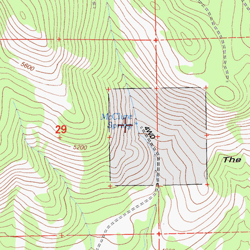 Topographic Map of McClure Spring, CA