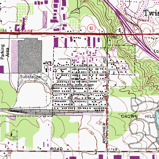 Topographic Map of Twinsburg Heights, OH