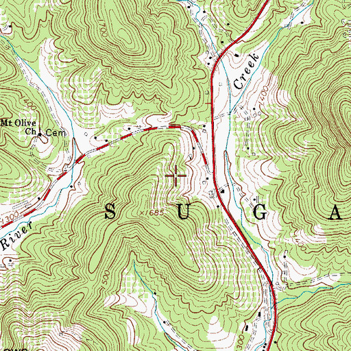 Topographic Map of Sugar Loaf Orchards, NC