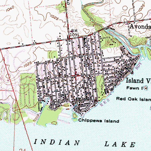 Topographic Map of Chippewa Park, OH