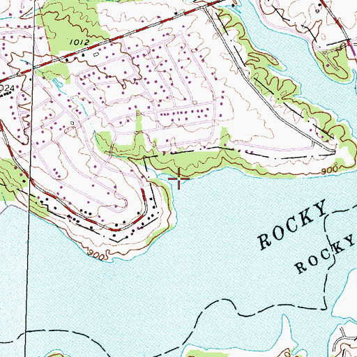 Topographic Map of Rocky Fork Point Census Designated Place, OH