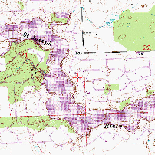 Topographic Map of Lake Seneca Census Designated Place, OH