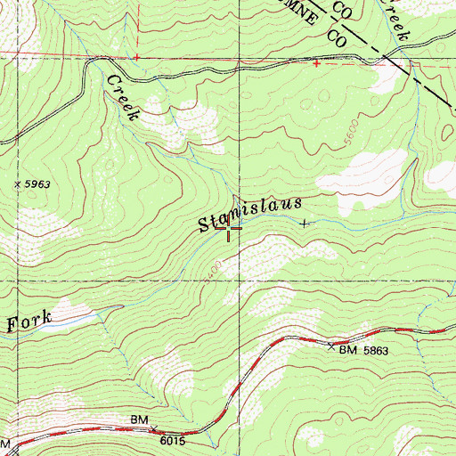 Topographic Map of McCormick Creek, CA