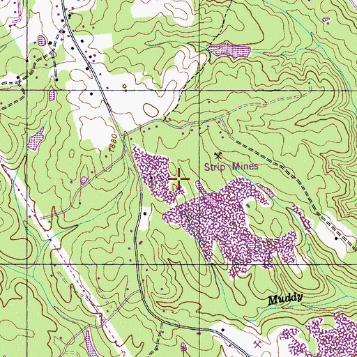 Topographic Map of Davis Mine, TN