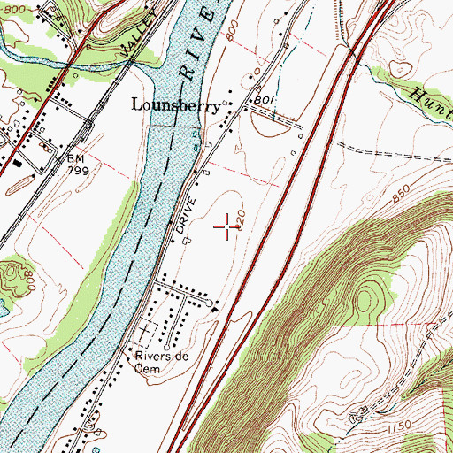Topographic Map of Albro Pit, NY