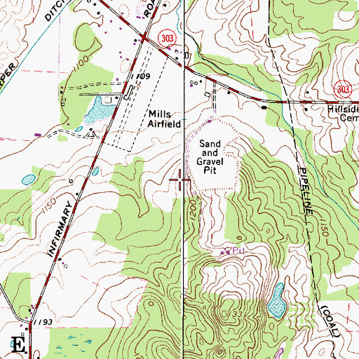 Topographic Map of Beck Sand and Gravel Pit, OH