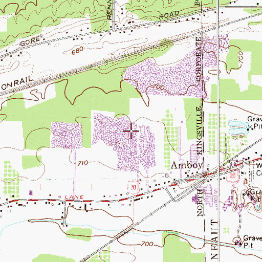 Topographic Map of Belding Pit, OH