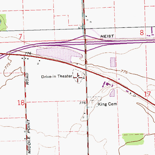 Topographic Map of Van-Del Drive-In, OH