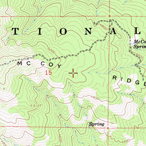 Topographic Map of McCoy Ridge, CA