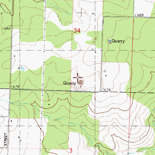 Topographic Map of Cold Spring Wausau Quarry, WI