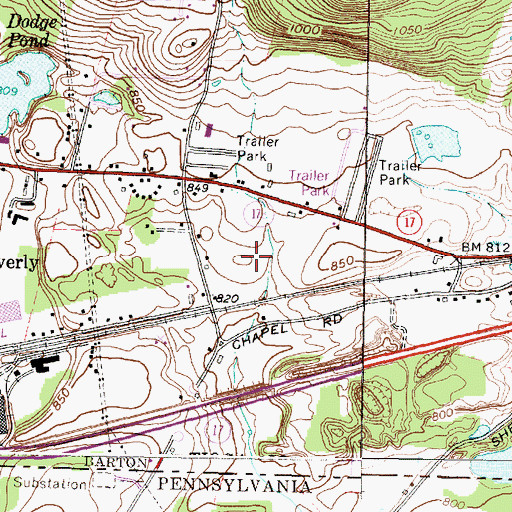 Topographic Map of Barton Gravel Pit, NY