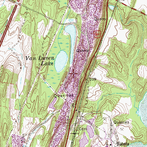 Topographic Map of Alsen Limestone Quarry, NY