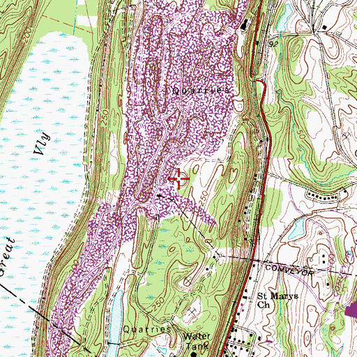 Topographic Map of Cementon Limestone Quarry, NY