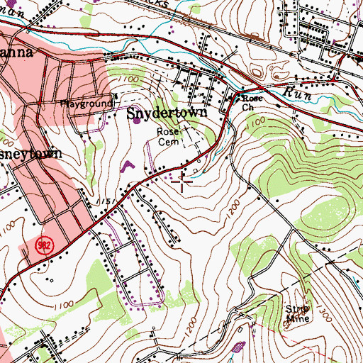 Topographic Map of Loyalhanna Census Designated Place, PA