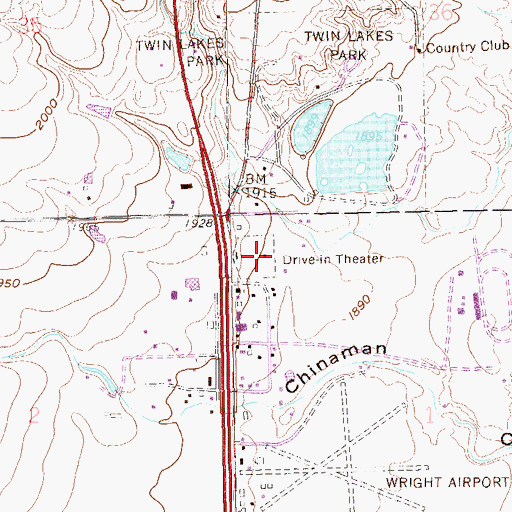 Topographic Map of Lake Park Drive-In, ND