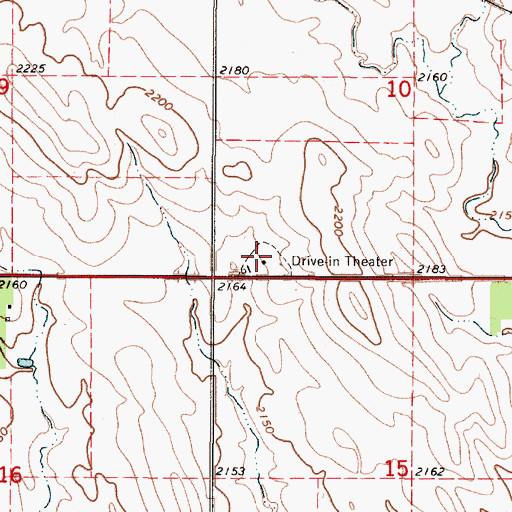 Topographic Map of Hilltop Drive-In, SD