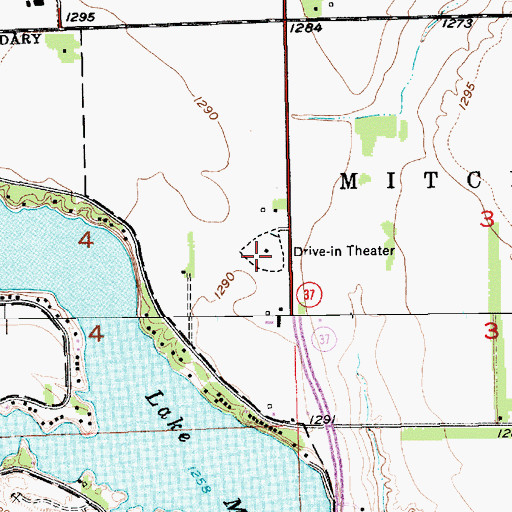 Topographic Map of Starlite Drive-In, SD