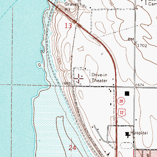 Topographic Map of Pheasant Drive-In, SD