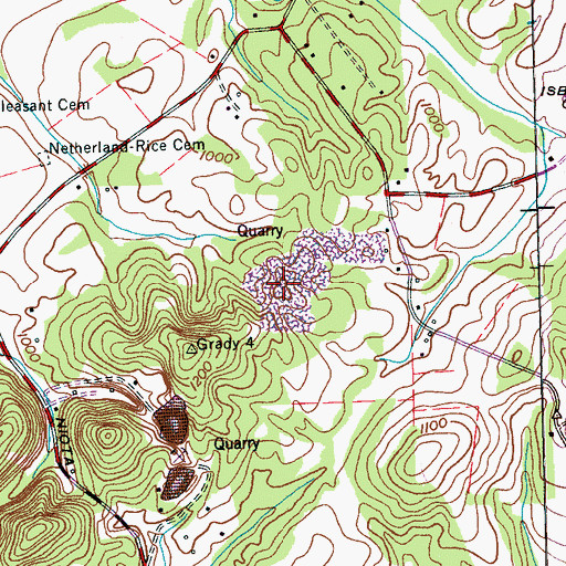 Topographic Map of Athens Quarry, TN