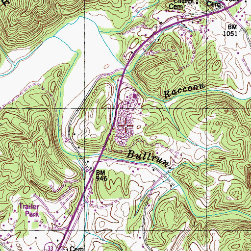 Topographic Map of Bill George Quarry, TN