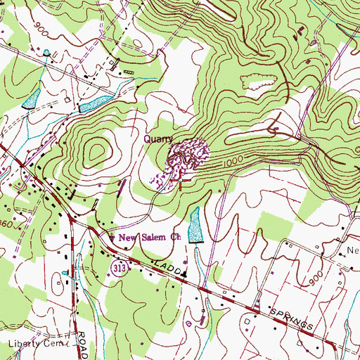 Topographic Map of Bradley County Highway Department Quarry, TN