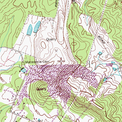 Topographic Map of Bradley Limestone Quarry, TN