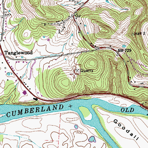 Topographic Map of Carthage Mine, TN