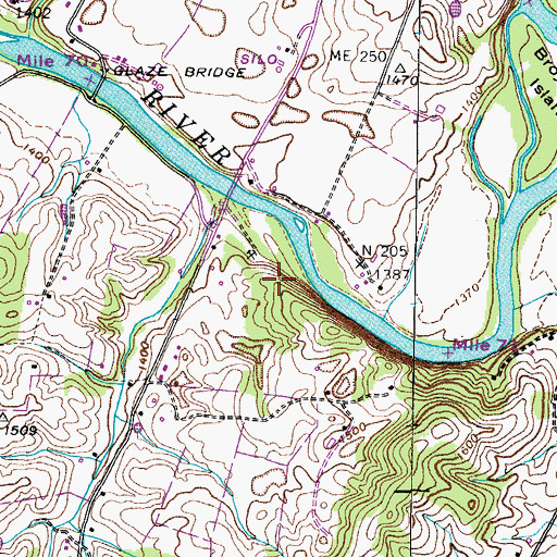 Topographic Map of Corby Quarry, TN