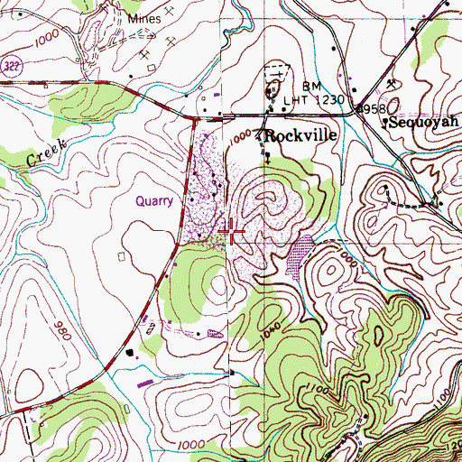 Topographic Map of Craighead Quarry, TN