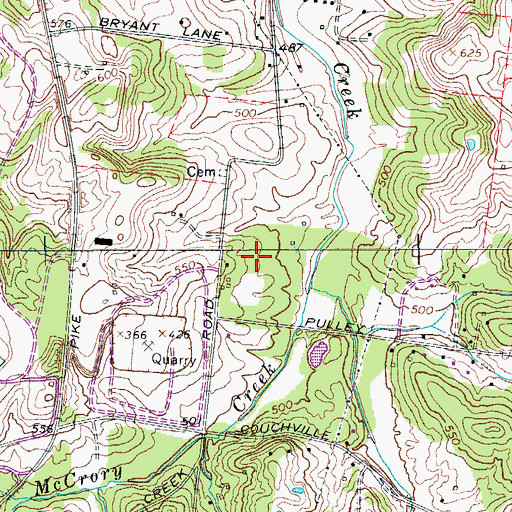 Topographic Map of Donelson Pike Quarry, TN
