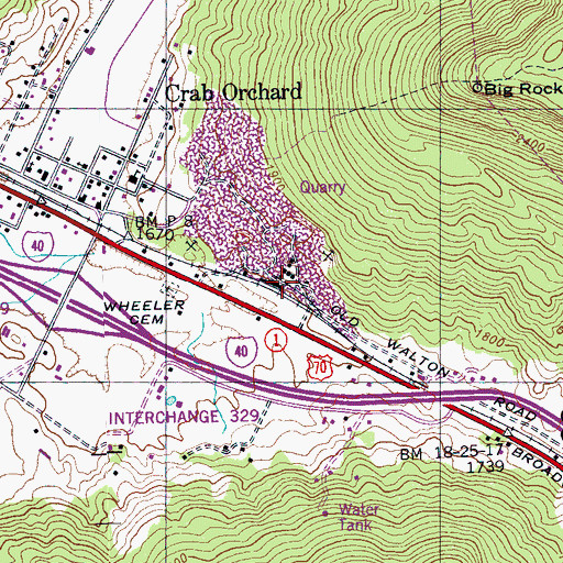 Topographic Map of Franklin Mine, TN
