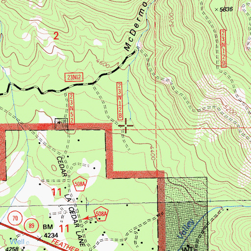 Topographic Map of McDermott Ravine, CA