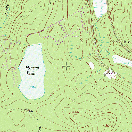 Topographic Map of Eagle Lake Census Designated Place, PA