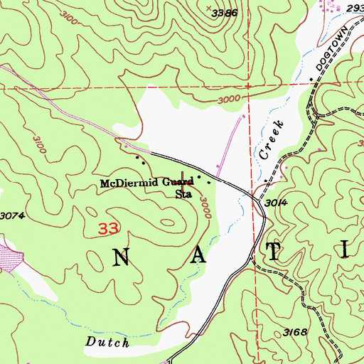 Topographic Map of McDiermid Guard Station, CA
