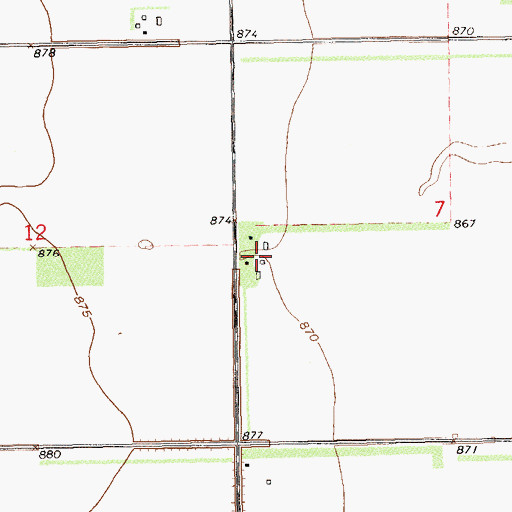 Topographic Map of Baldwin Farms, ND