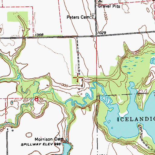 Topographic Map of Pleasance Farm, ND