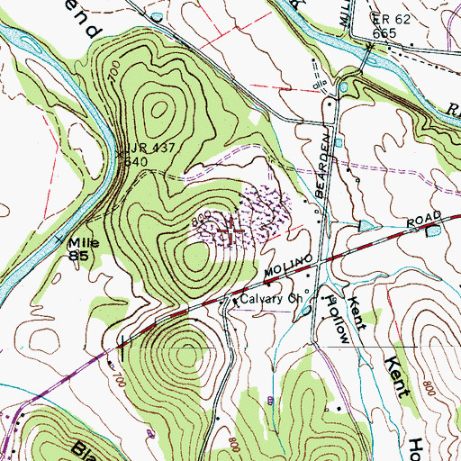 Topographic Map of Lincoln County Highway Department Quarry, TN