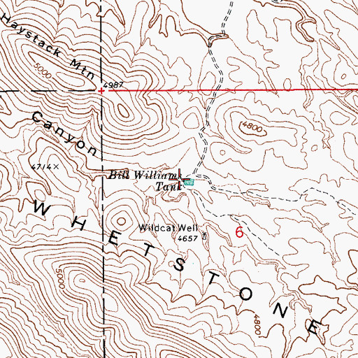 Topographic Map of Bill Williams Tank, AZ