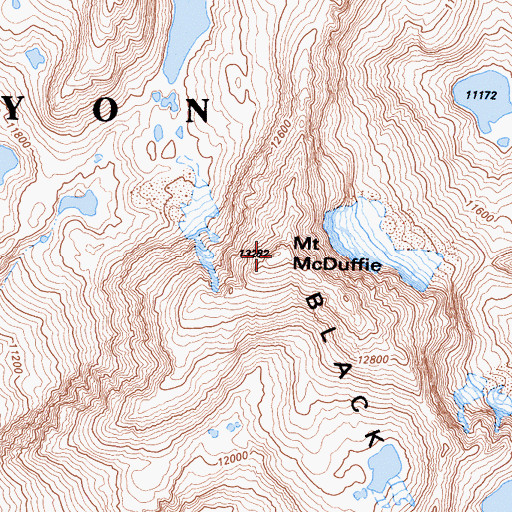 Topographic Map of Mount McDuffie, CA