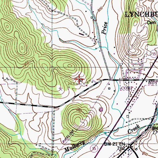 Topographic Map of Moore County Highway Department Quarry, TN