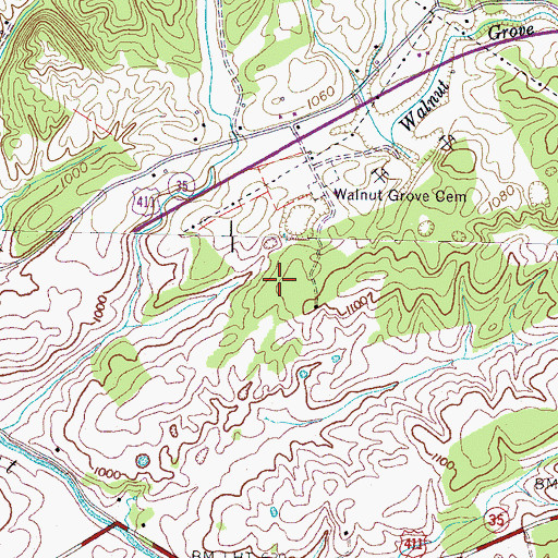 Topographic Map of Sevier County Highway Department Quarry, TN