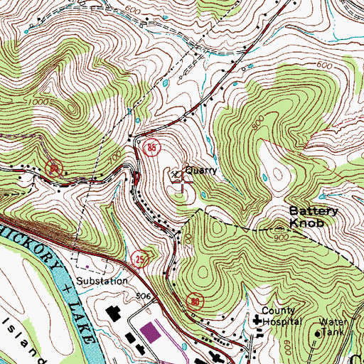 Topographic Map of Smith County Highway Department Quarry, TN