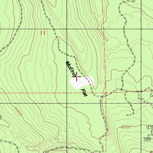 Topographic Map of McElroy Flat, CA