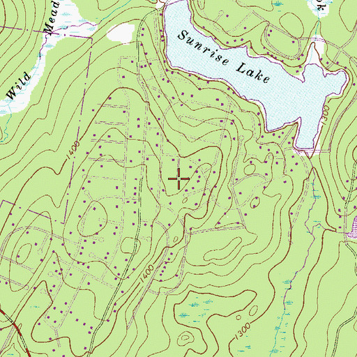 Topographic Map of Sunrise Lake Census Designated Place, PA
