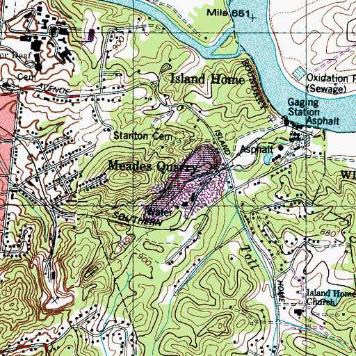 Topographic Map of Williams Quarry, TN