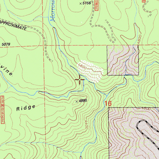 Topographic Map of McFarland Ravine, CA